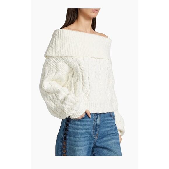 IRO Glenda Chunky Off the Shoulder Sweater in Ecru S - Picture 2 of 3